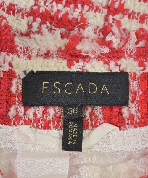 ESCADA ピンク系 フリンジツイード ノーカラージャケット - メルカリ