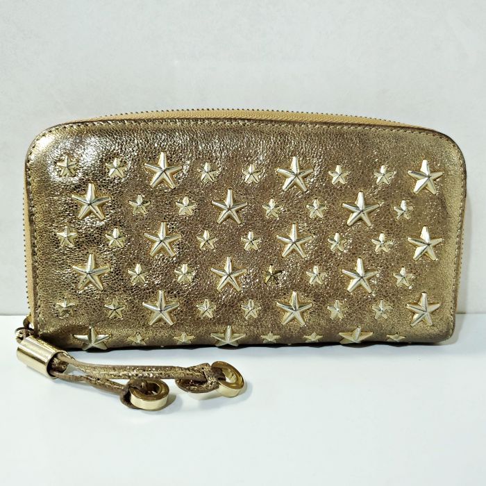 JIMMY CHOO ゴールド 星型スタッズ 長財布 中古 ジミーチュウ JIMMY 