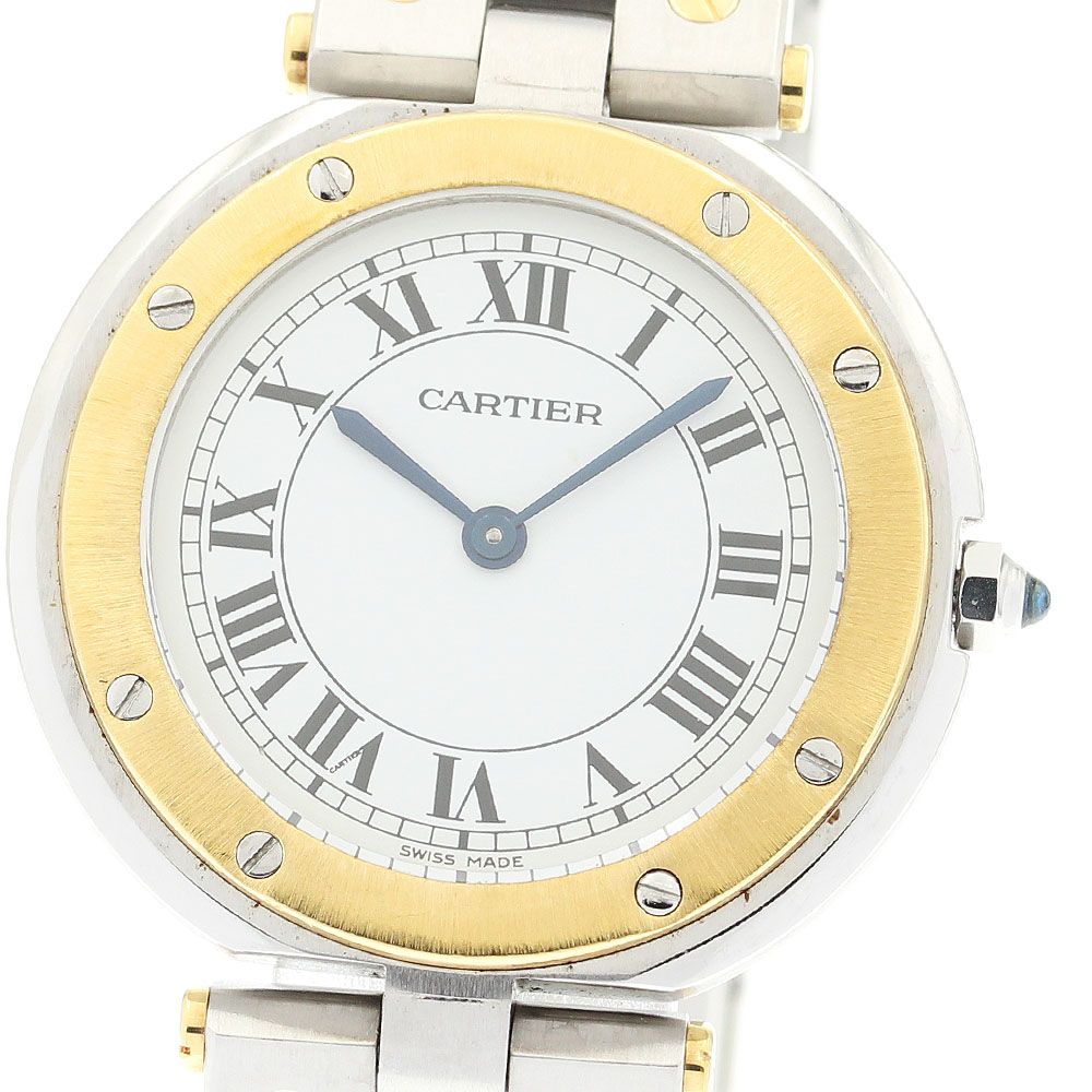 カルティエ CARTIER サントスラウンド LM コンビ クォーツ メンズ_883201