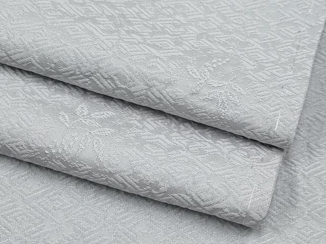 平和屋着物 上 色無地 南天地紋 白鼠色地 CYAA3301s5