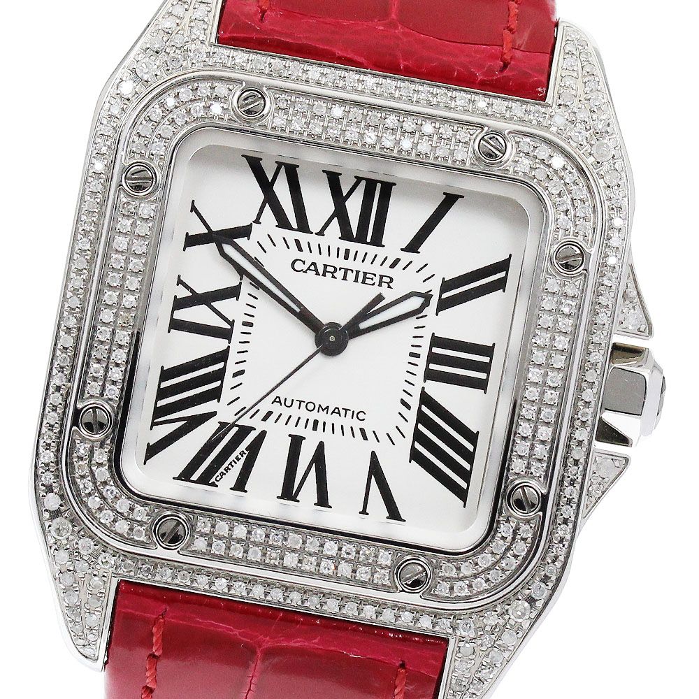 W20126X8 シルバー Cartier（カルティエ）サントス100 MM 中古