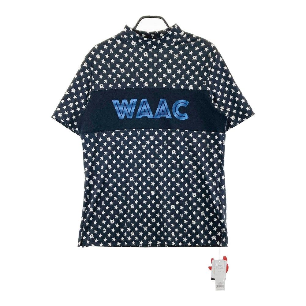 サイズ：3 WAAC ワック  モックネック半袖Tシャツ 星柄 ブラック系 [240101242226]# ゴルフウェア メンズ ストスト