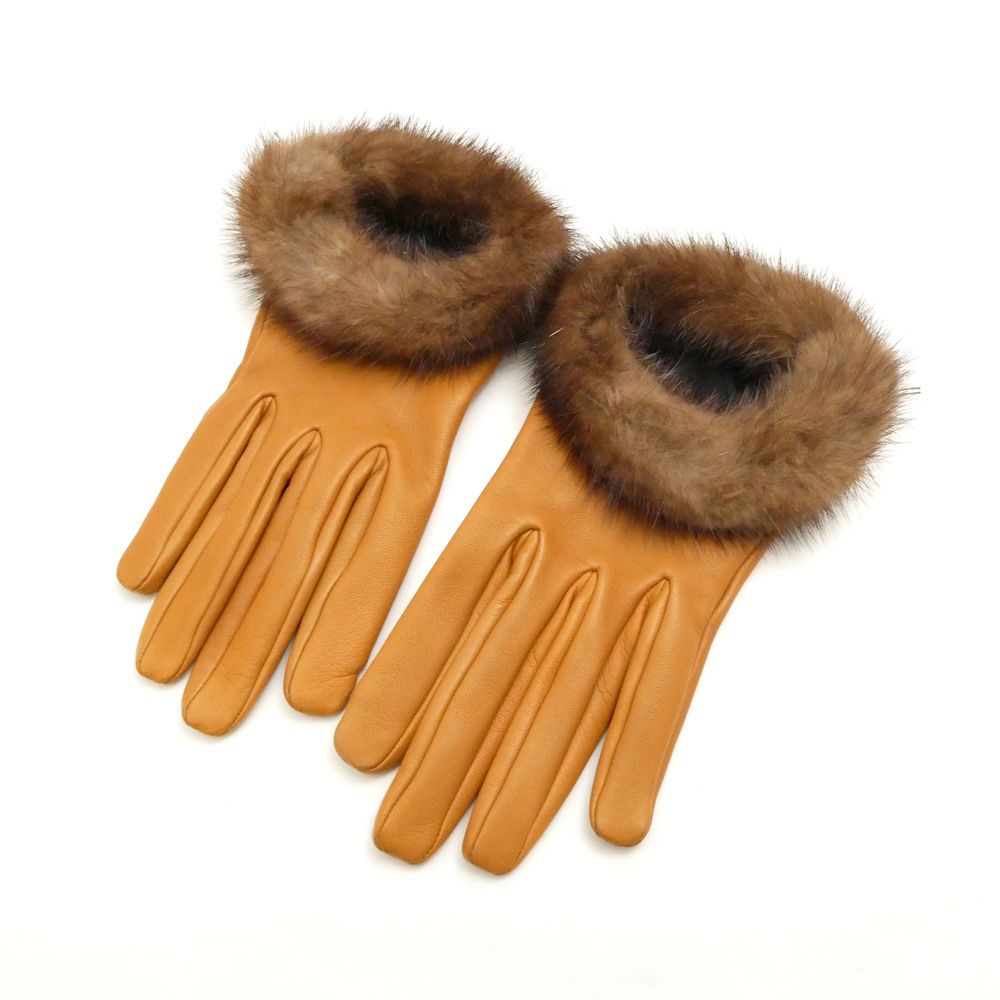 GANTIER CAUSSE ガンコス|コース ミンクファー グローブ 7 羊革 手袋 レディース AY7236