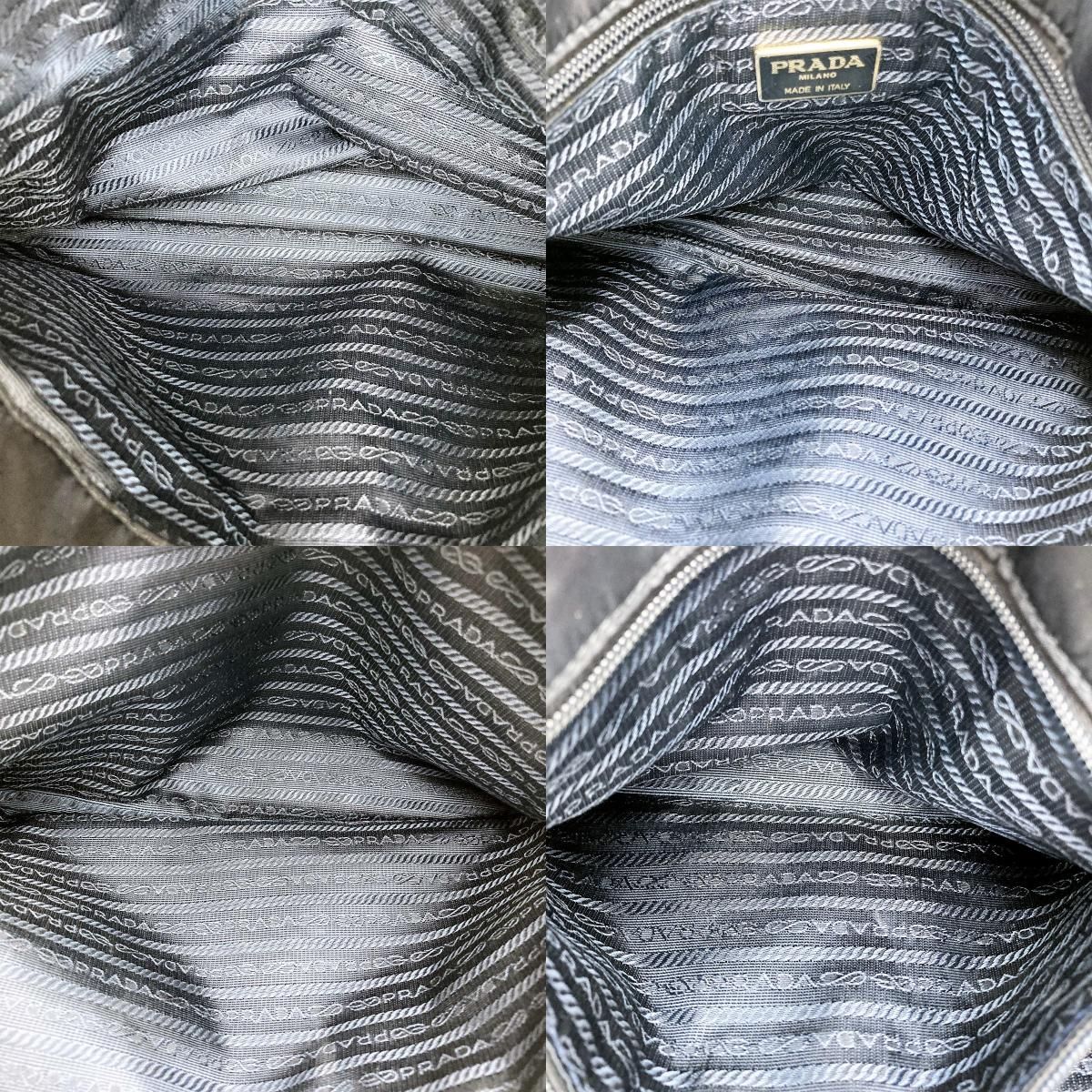 PRADA ショルダーバッグ ベージュと黒のダイヤモンドパターン PRADA ショルダーバッグ ベージュと黒のダイヤモンドパターン