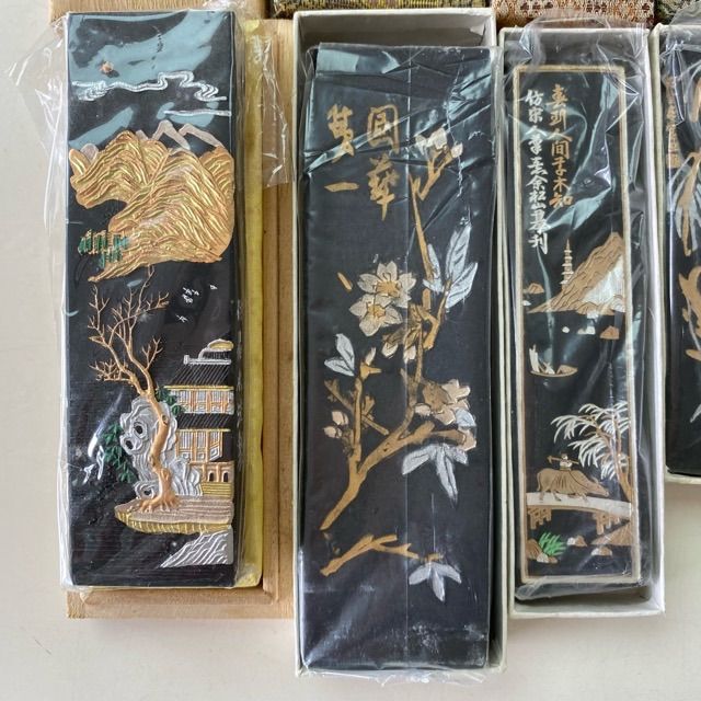 配送不可、現地引取のみ、リユース品】中国書画墨 固形墨 6個 配送不可、現地引取のみ、リユース品】中国書画墨 固形墨 6個