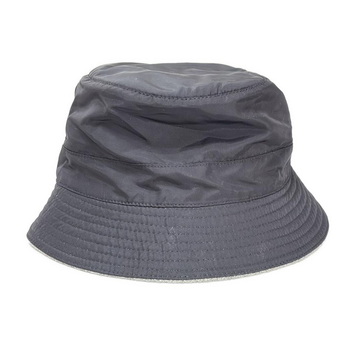 HERMES エルメス ハット 58 黒×グレー カシミヤ