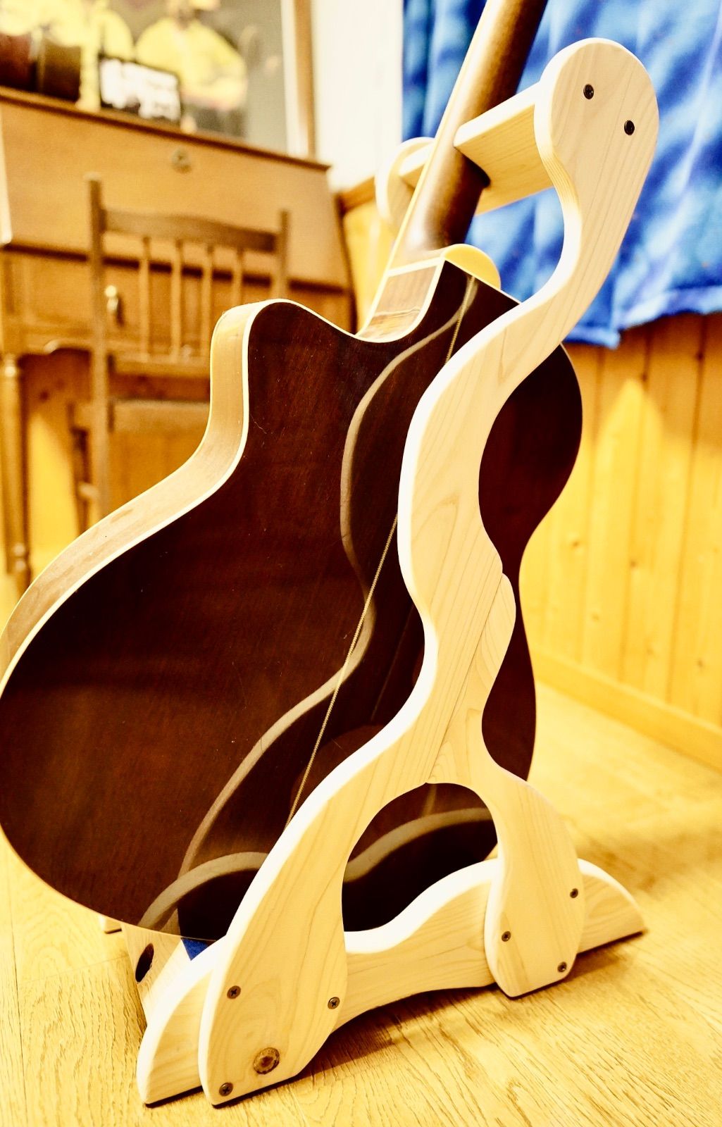 手作り木工 木製ギタースタンド