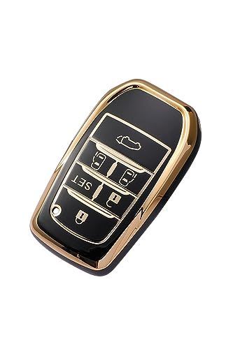 ブラック Kinotaka トヨタ専用 TPU製 スマートキーケース アルファード ヴェルファイア30系 後期 前期 新型シエンタ 6ボタン 専用設計でピッタリサイズ キーカバー (ブラック)