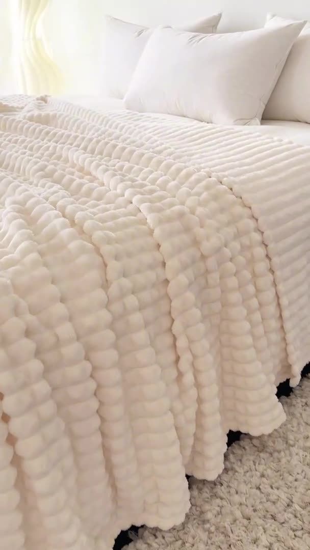 毛布 ワッフル柄 150×200cm ふわとろ もこもこ ブランケット ふわふわ 2枚合わせ セミダブル ふわもこ ひざ掛け モコモコ もうふ おしゃれ あったかい 暖かい 厚手