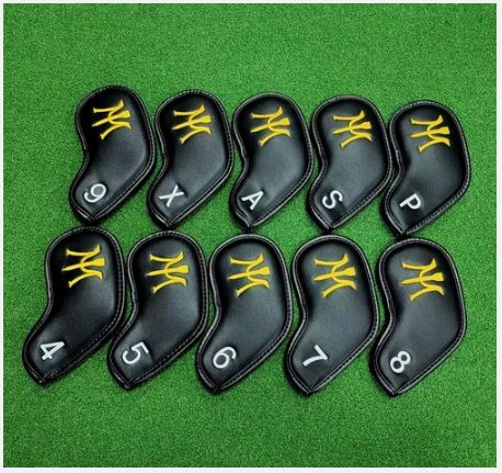 MIURA 三浦技研 4 ー 9 PLAS ゴルフ アイアン ヘッド カバー セット ブラック 磁気 10p
