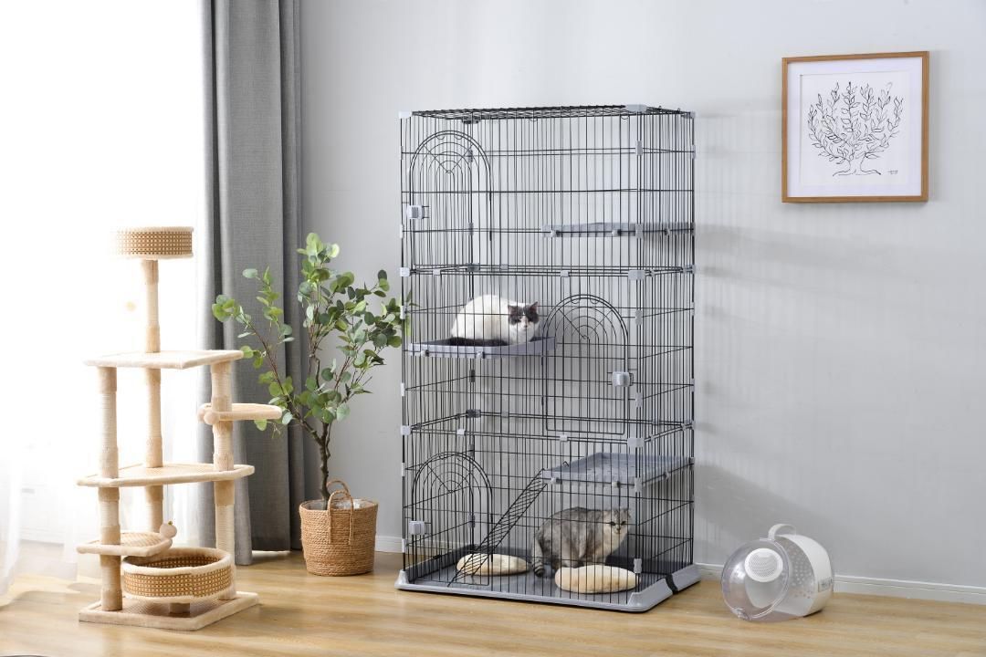 猫 ケージ キャットケージ 3段 ペットケージ キャスター付 大型 猫 ケージ キャットケージ 3段 ペットケージ キャスター付 大型
