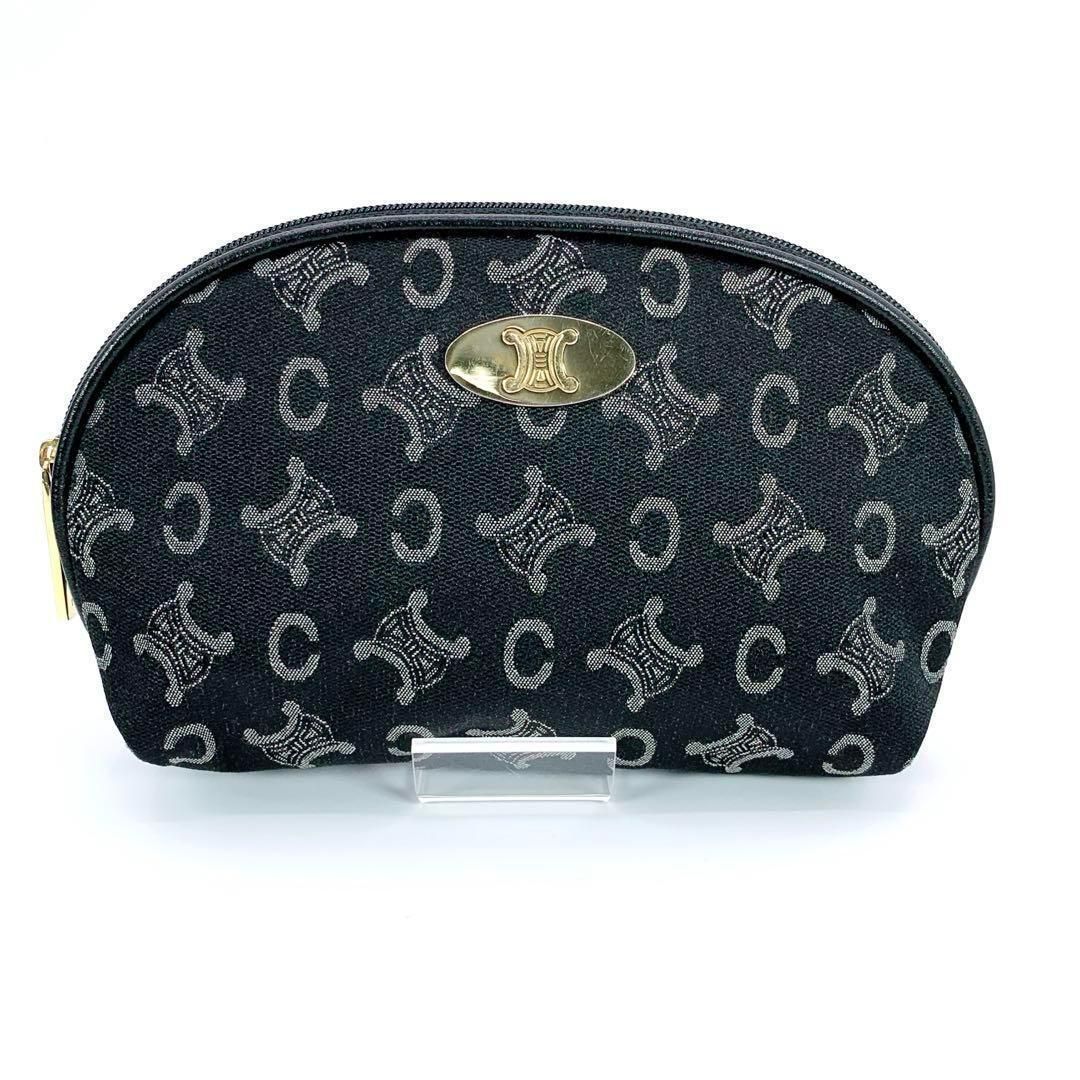 セリーヌ CELINE ポーチ 黒マカダム トリオンフ バニティ ブラック