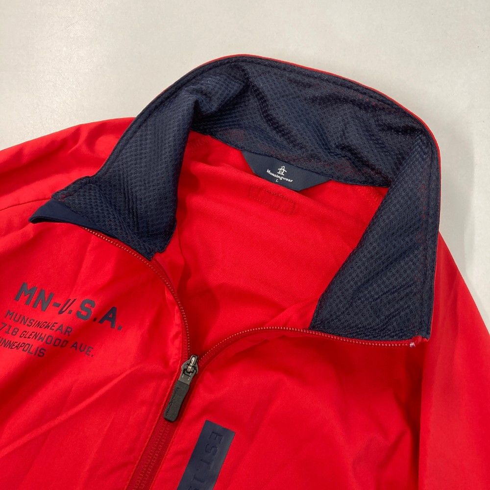 マンシングウェア赤ダウンジャケットmunsingwear Lサイズスポーツ