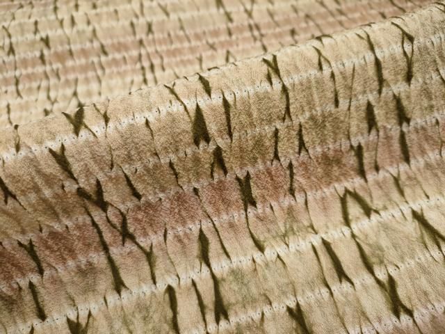 平和屋着物▽上質な小紋 単衣 杢目絞り 霞文 正絹 逸品 DAAU2629ud