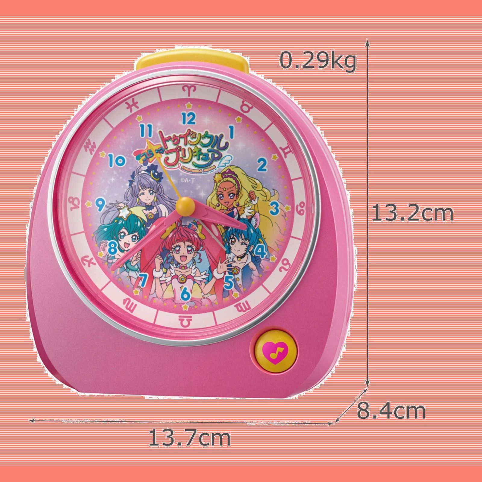 特価商品】スター☆トゥインクル 目覚まし時計 プリキュア 13.2x13.7x8