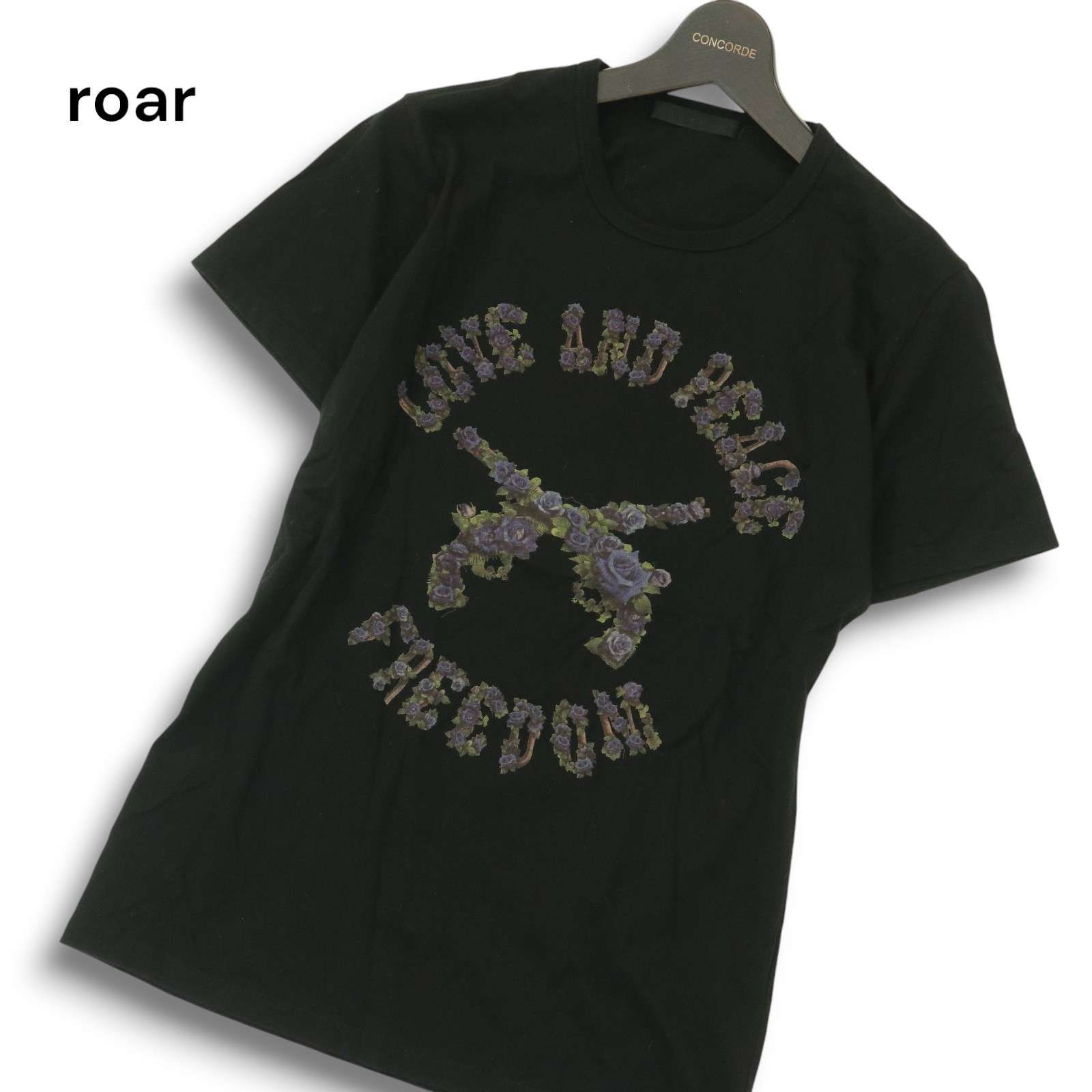 roar ロアー 春夏 二丁拳銃 クロスガン☆ 花柄 フラワー 半袖 T