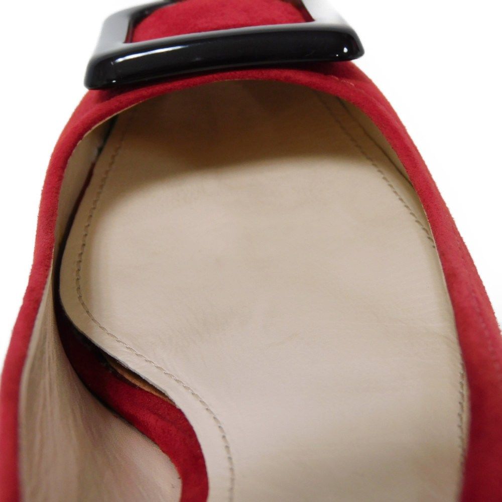 PRADA プラダ ポインテッド トゥ バックル スエード 36 ハバナ デミ柄  