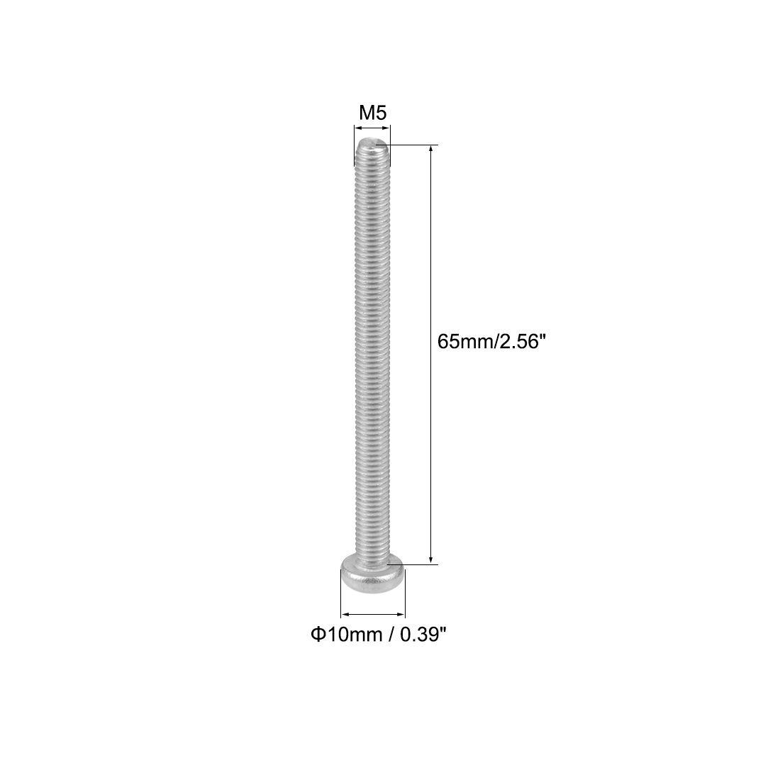 uxcell ボルト M5 x 65mm 機械ネジ十字穴付きなべ 機械ねじファスナ