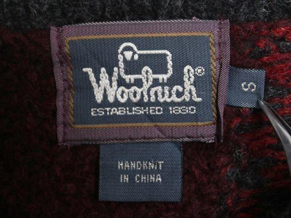  80 s ウールリッチ デザイン ウール 二ット セーター レディース ヴィンテージ 旧タグ 絵柄 パネル ハンドメイド 手編み 総柄 クレイジー 長袖 ニット セーター