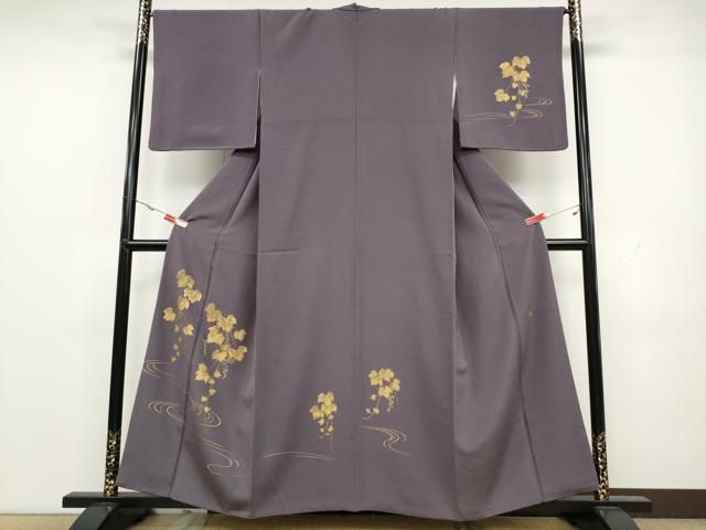 平和屋着物■訪問着　手描き　刺繍　七宝枝花文　暈し染め　金彩　逸品　未使用　BAAK1534pk 平和屋着物▽訪問着 刺繍 松皮菱七宝花文 暈し染め