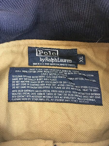 古着 90s USA製 Ralph Lauren トラッド チェック オイルド ワックス