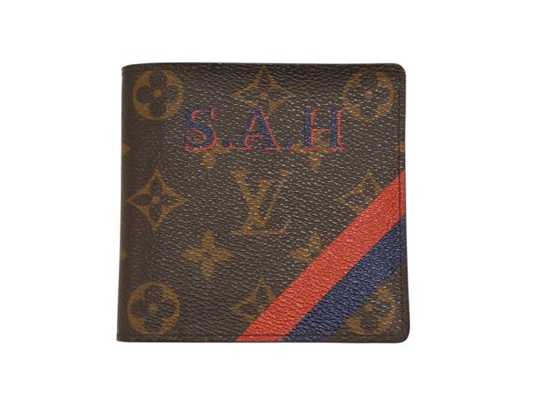 LOUIS VUITTON ルイヴィトン 二つ折り財布 ポルトフォイユマルコ イニシャル入り M62288 モノグラムキャンバス ブラウン 4b006858