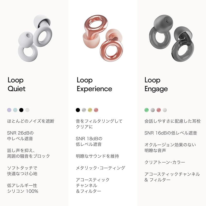各1セット のイヤチップ