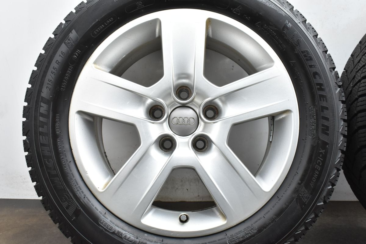 すぐ発送！アウディVW等に！バリ溝BLIZZAK 225/55R16 AW4本 2022年製 バリ溝】アウディ B7/8E A4 純正 16in 7J +42 PCD112