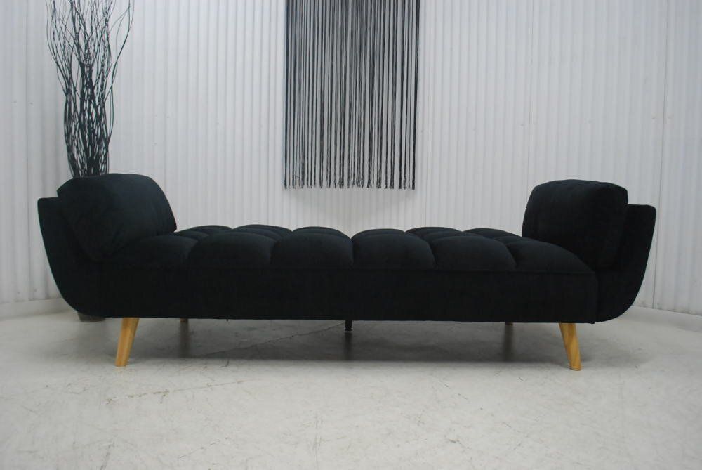 特売品期間限定。 アウトレット 現品限り 一部送料無料 大 展示品 ボリューム感満点 ワイドソファーベッド ベロア調 ファブリック 布製 黒 241207-ソファベッドbk