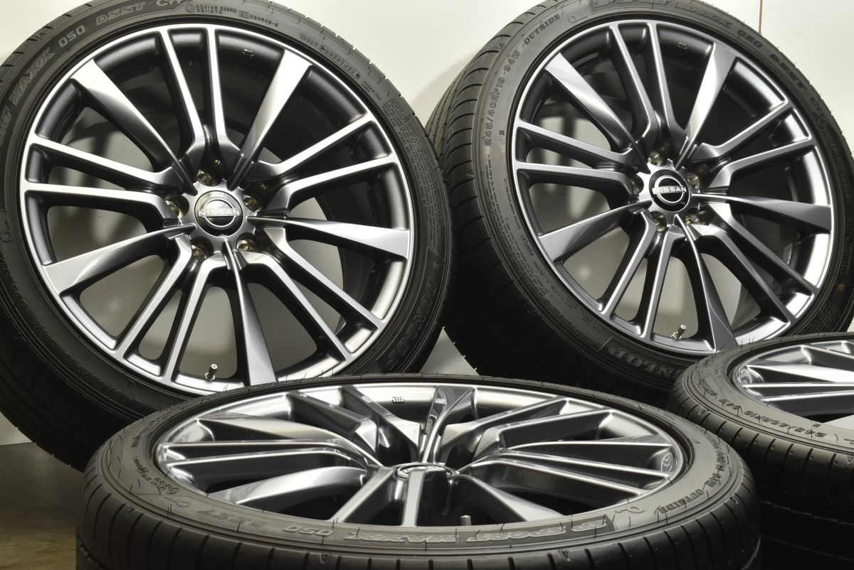 V37スカイライン400R 純正アルミ＆ダンロップランフラットタイヤ（ガレージ保管） 美品 バリ溝】ニッサン V37 スカイライン 400R 純正 19in 8.5J +50