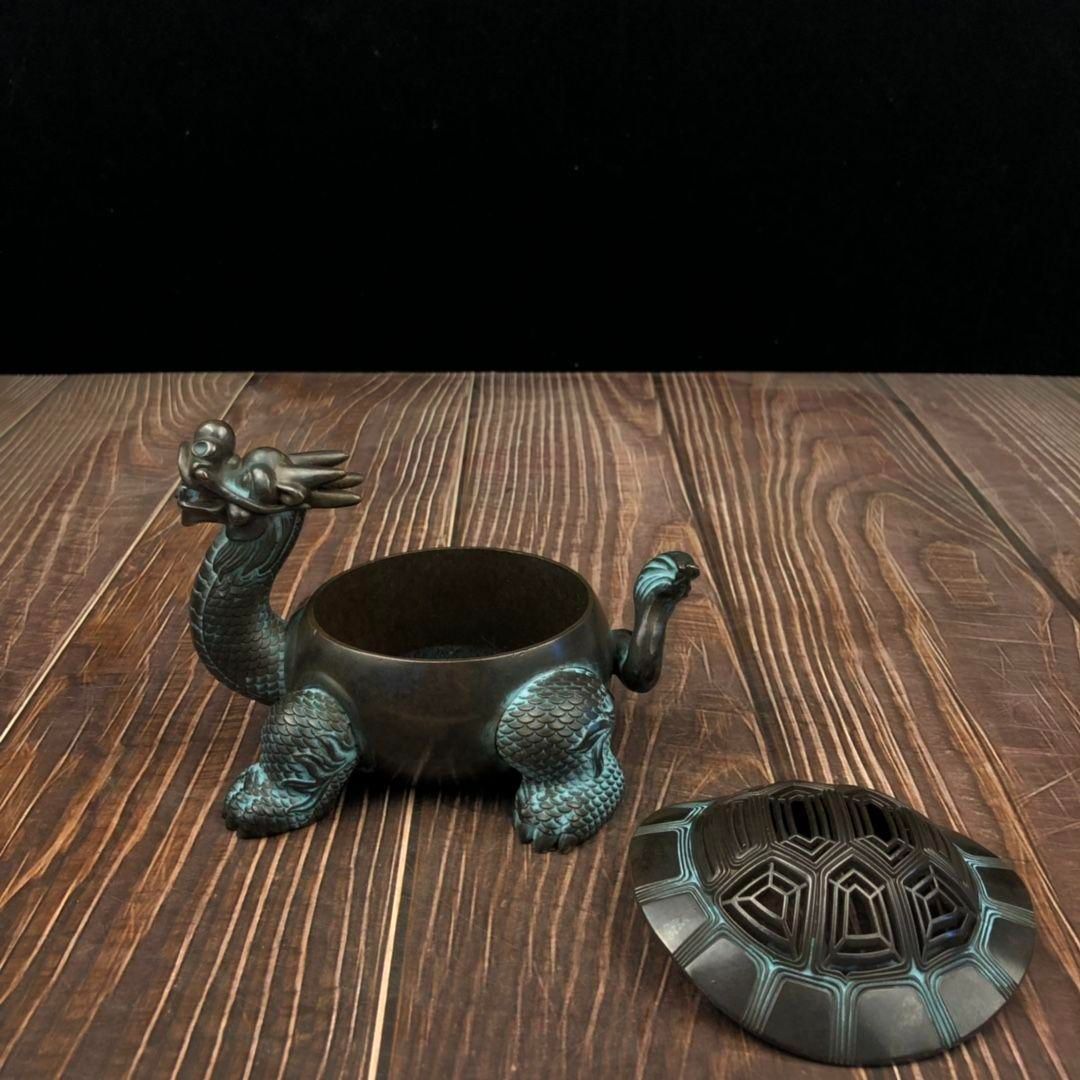 銅器 竜亀香炉 茶道具 香道具 工芸品 美術品 置物 - メルカリ