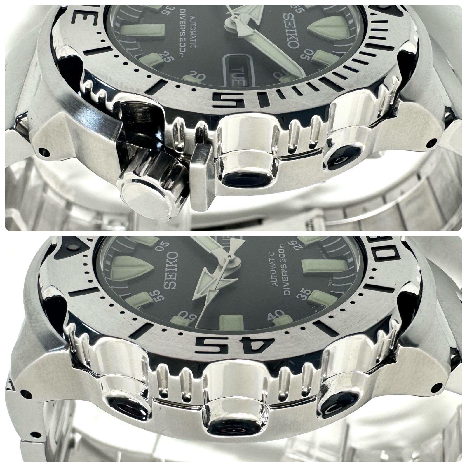 SEIKO セイコー メンズダイバーズ自動巻き腕時計 ブラックモンスター