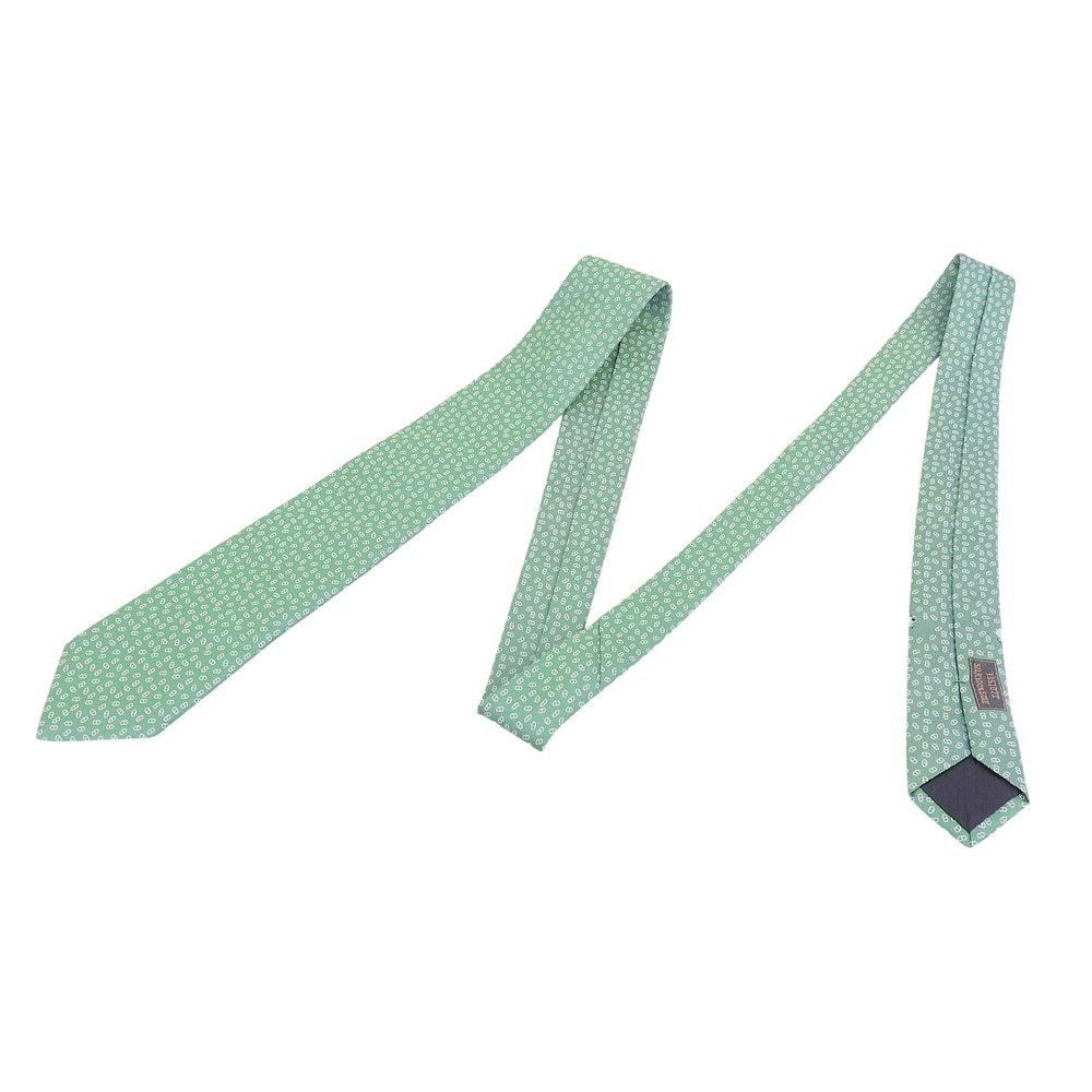 超 エルメス HERMES ロゴ シェーヌダンクル ジャガード シルク シープ＆ボックス 刺繍 ドレス ネクタイ メンズ ビジネス