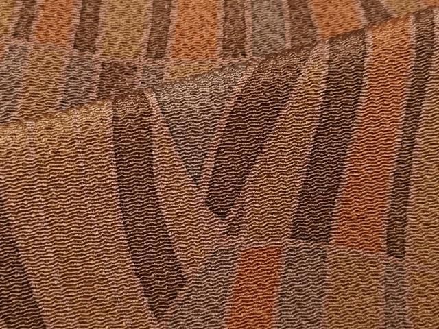 切嵌斜線文 鬼しぼ縮緬