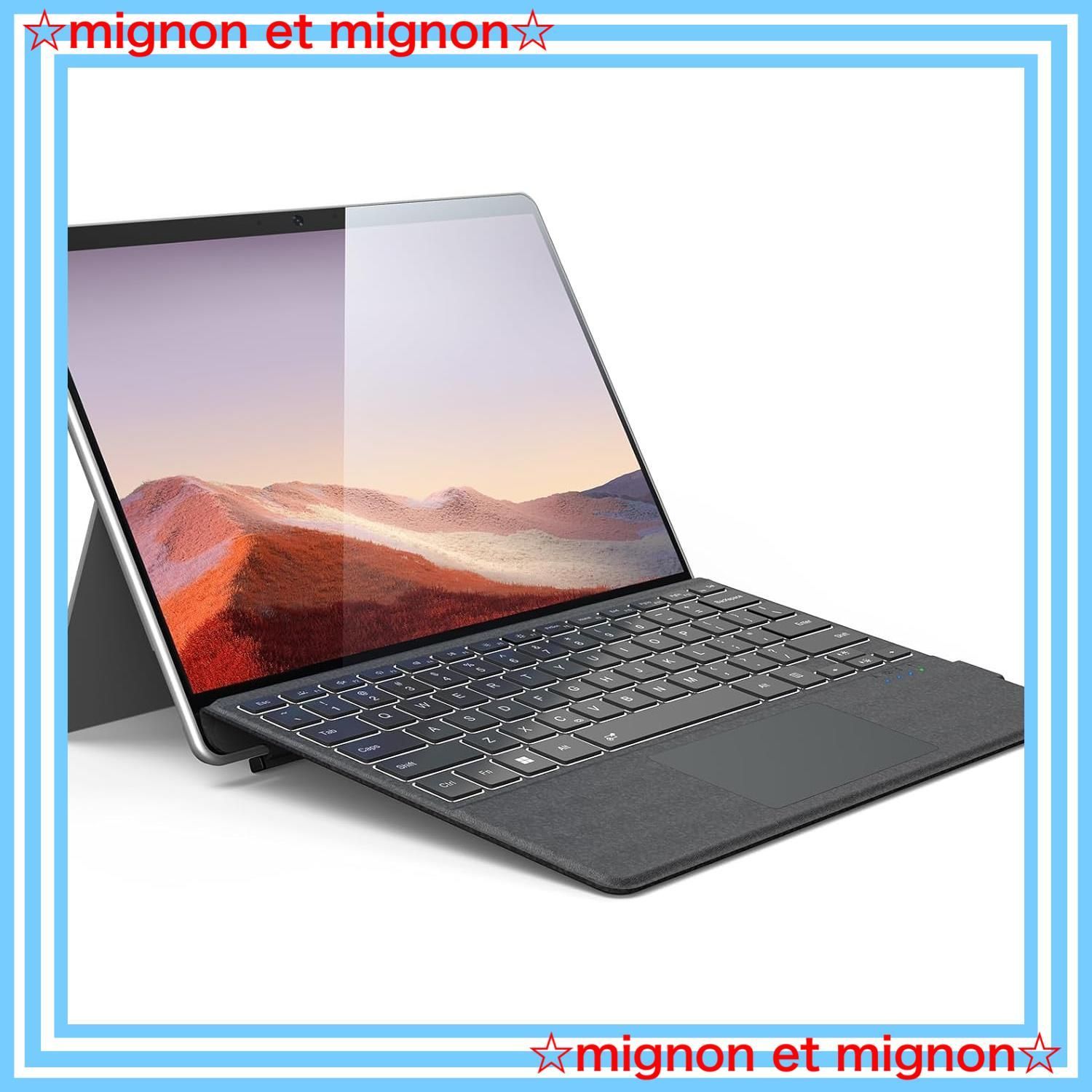スピード発送 7色バックライト タッチパッド付き 薄型 Typ-C充電式 キーボード キーボード キーボード カバー兼用 サーフェス 日本語配列 Bluetooth Pro7|6|5|4|3対応 軽量 Surface Surface ワイヤレス 日本語取扱説