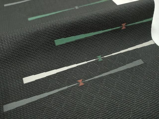 平和屋着物○本場筑前博多織 八寸名古屋帯 吉祥文 黒地 正絹 逸品