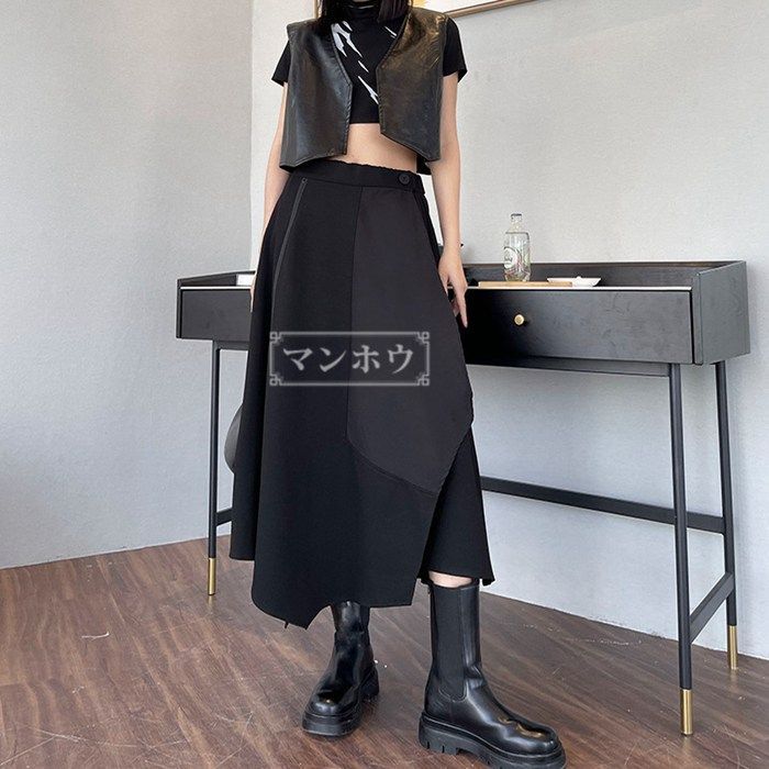 アシメスカート レディース スカート Aラインスカート フレア ミモレスカット フレアスカート アシンメトリー マキシスカート ロングスカート 裾スリット Aライン ロング丈 ミモレ丈 フレア ハイウエスト ウエスト ゴム 変形 不規則 個性派 yayue01