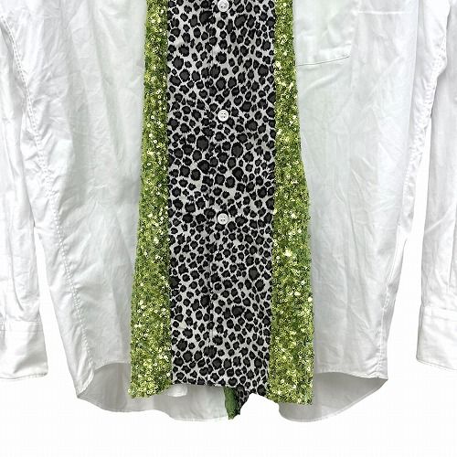 コムデギャルソンオムプリュス レオパード切り替え長袖シャツ size L