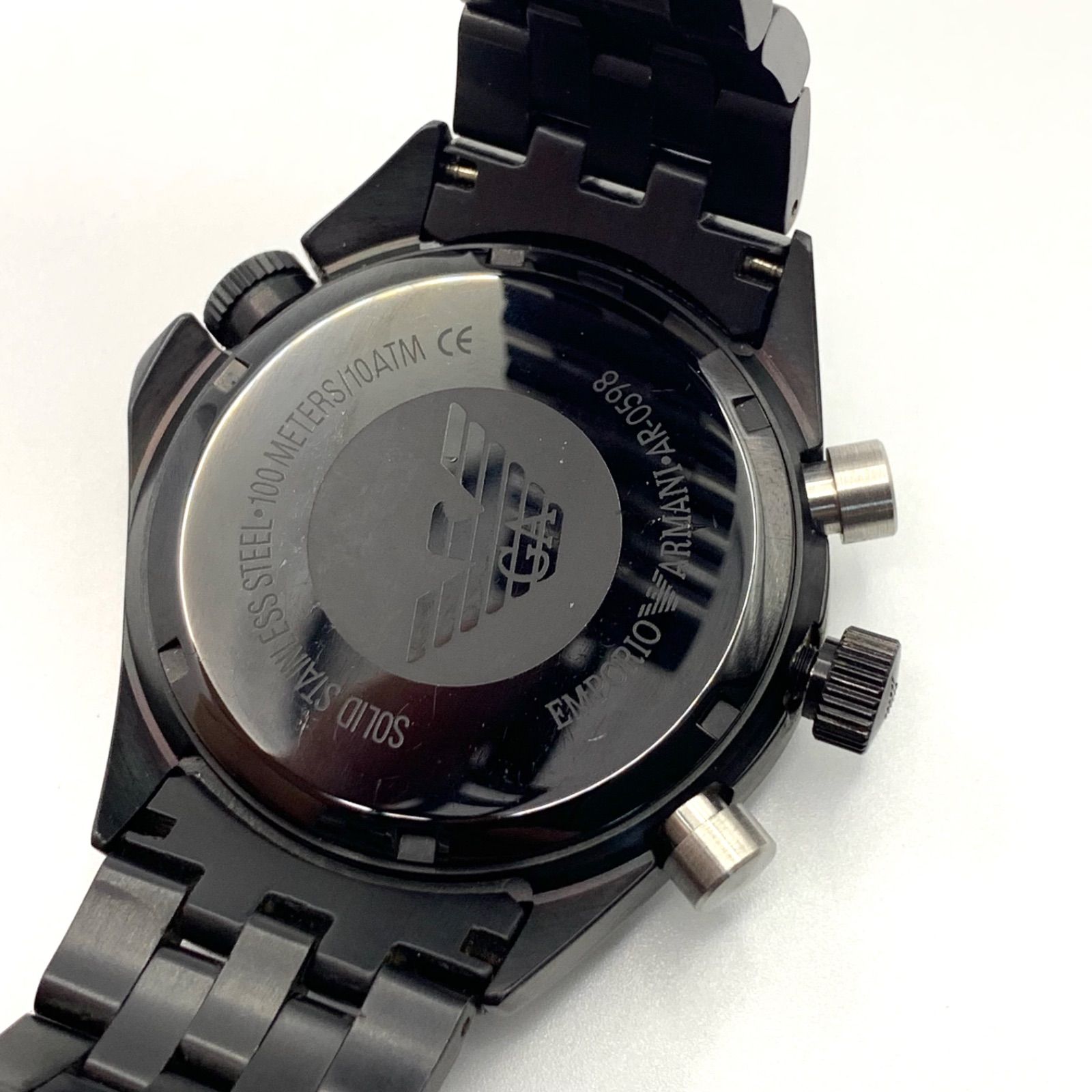 中古】エンポリオアルマーニ AR-0598 クロノグラフレッド腕時計 - メルカリ