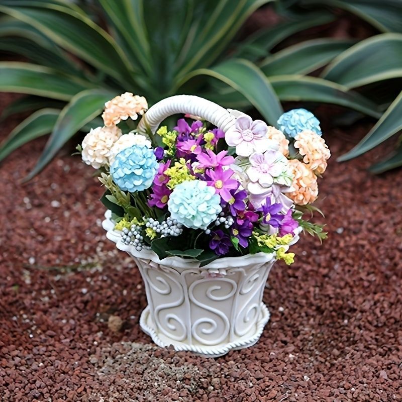 鉢植え 植木鉢 プランター プラントポット フラワーポット ガーデニング 樹脂 屋内 室内 インテリア 玄関 カゴ型 ホワイト オシャレ 多肉植