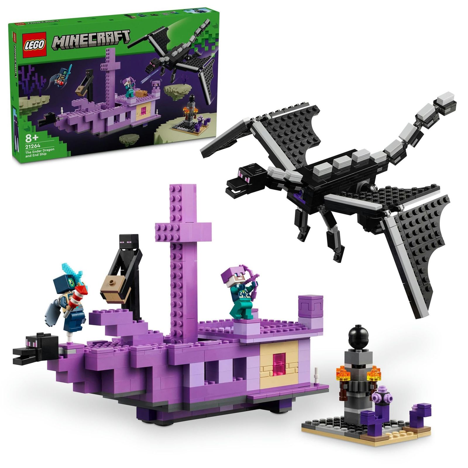 レゴ LEGO マインクラフト エンダー ドラゴンとエンドシップ おもちゃ 玩具 誕生日 プレゼント ブロック 男の子 女の子 子供 8歳 9歳 10歳 小学生 マイクラ Minecraft グッズ ゲーム 21264 エンダー ドラゴンとエンドシップ