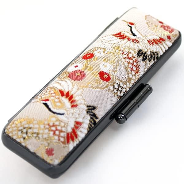 印鑑ケース 人形布 幸せの鶴ケース(13.5mm~15.0mm)朱肉ケース