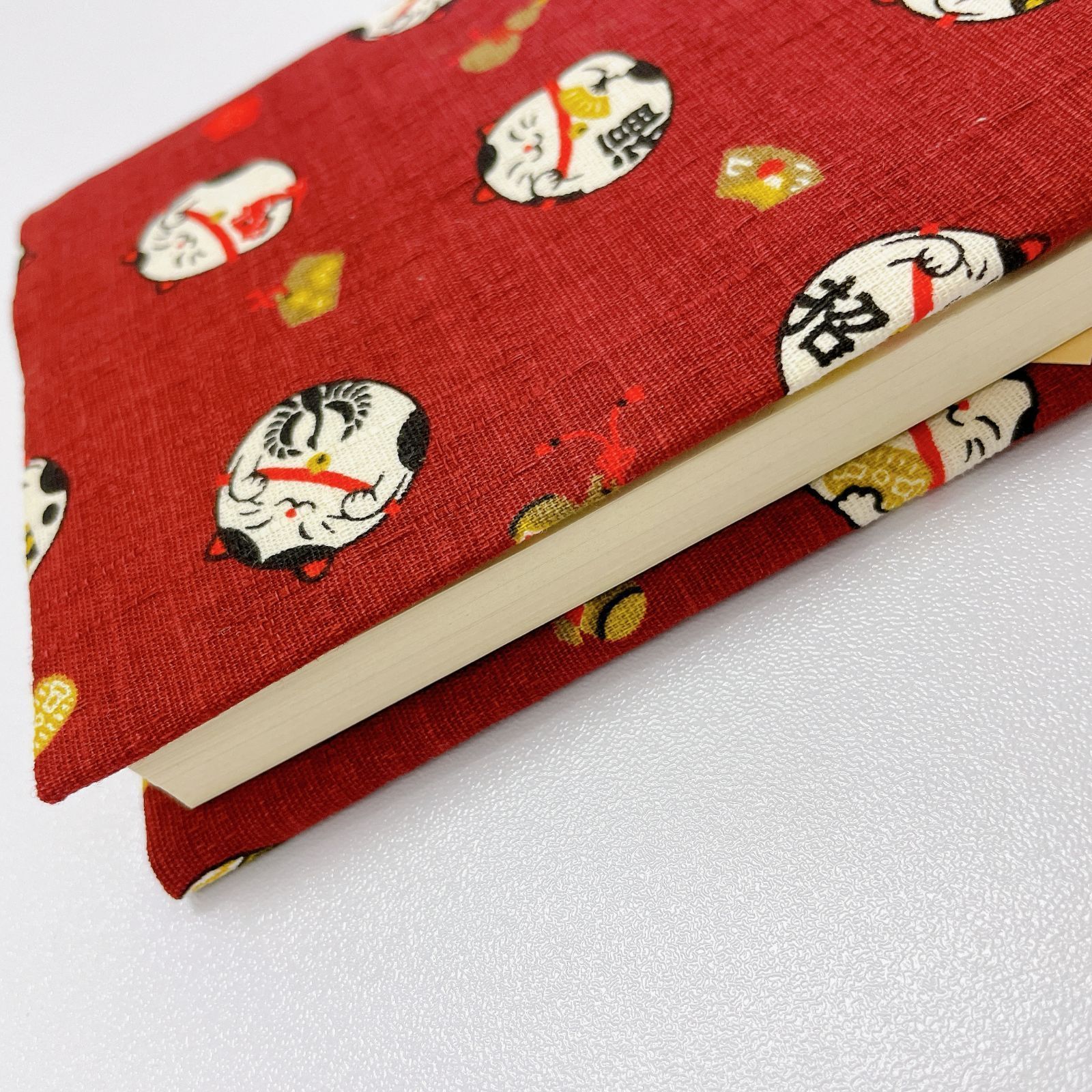 招き猫 文庫本サイズ ブックカバー ハンドメイド