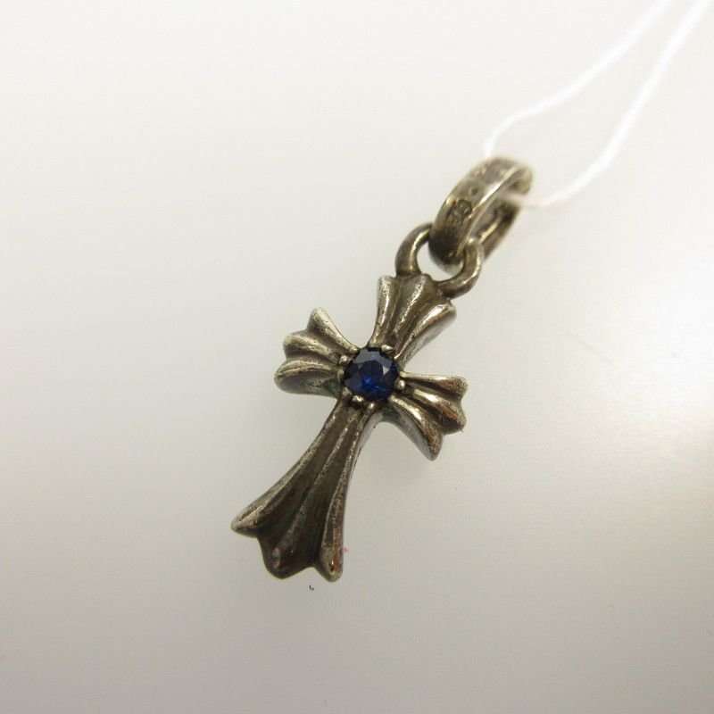 クロムハーツ ベビーファット両面サファイア　正規品　ネックレストップ CHROME HEARTS 正規品 クロムハーツCHクロスベビーファット 両面