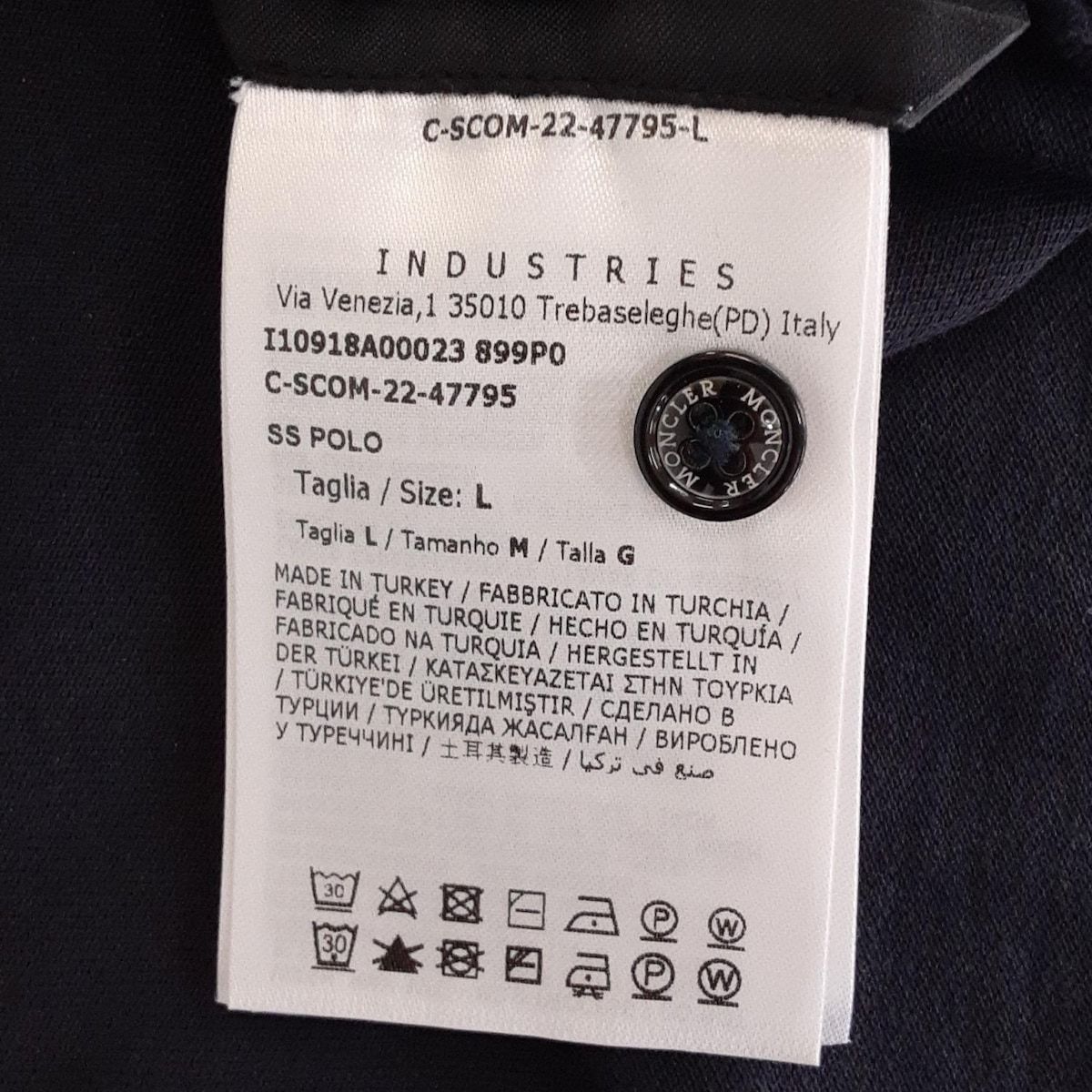 MONCLER モンクレール 半袖ポロシャツ サイズL メンズ - ダークネイビー