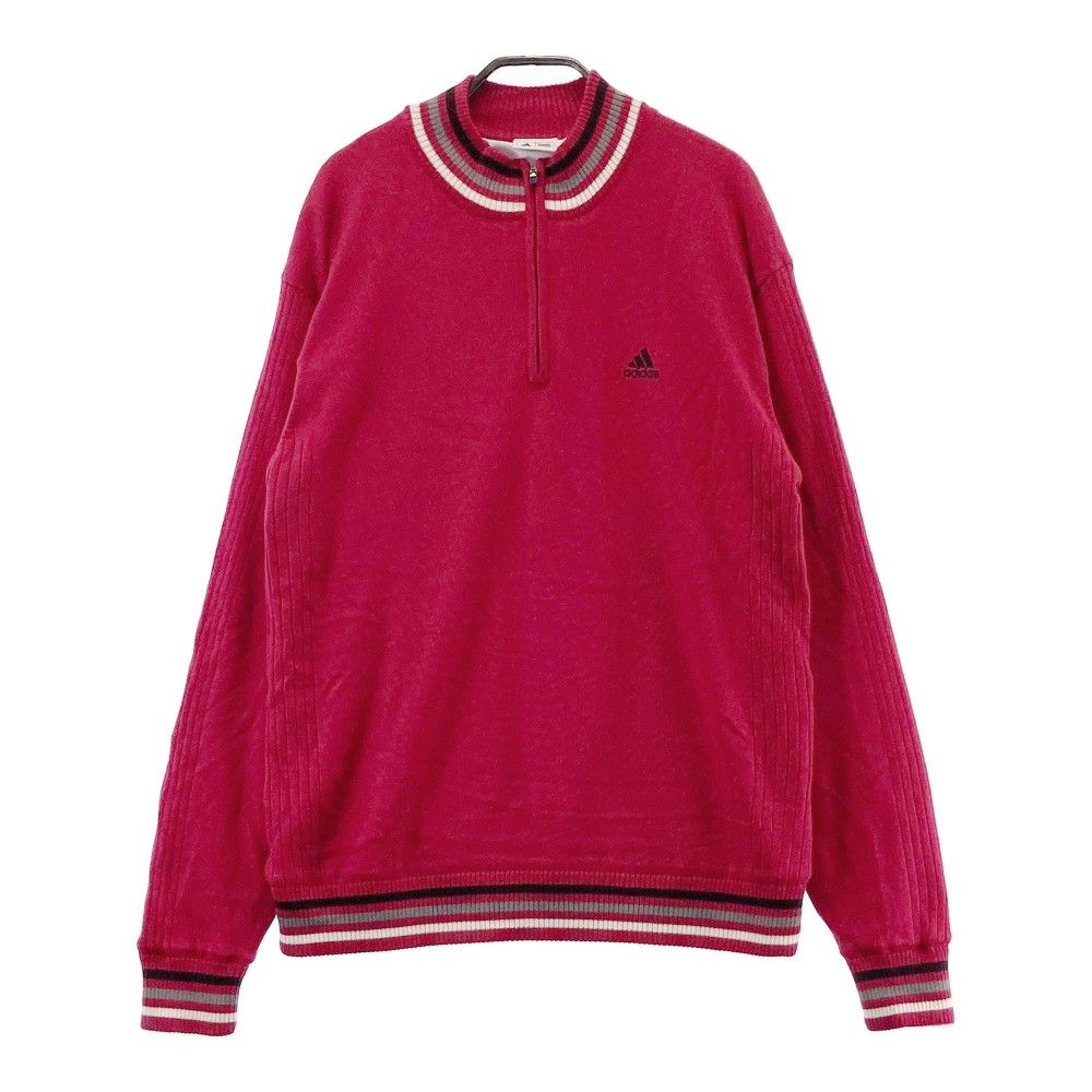 サイズ：O ADIDAS GOLF アディダスゴルフ IC606 ハーフジップ 蓄熱ニットセーター  レッド系 [240101236760] ゴルフウェア メンズ ストスト