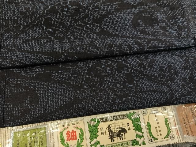 平和屋着物○本場結城玉紬 80亀甲 流水雪輪花文 やまと誂製 結織苑扱い  