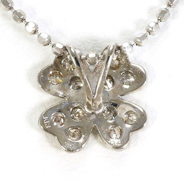 K18WG K14WG ネックレス necklace ブラウンダイヤ 0.2 総重量約2.4g 約