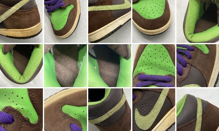 04ｍ1731∞ NIKE DUNK MID PRO SB DONATELLO 314383-231　ナイキ ダンク ミッド プロ ドナテロ  バロックブラウン×ラジエントグリーン 28.0cm スニーカー ハイカット 中古品