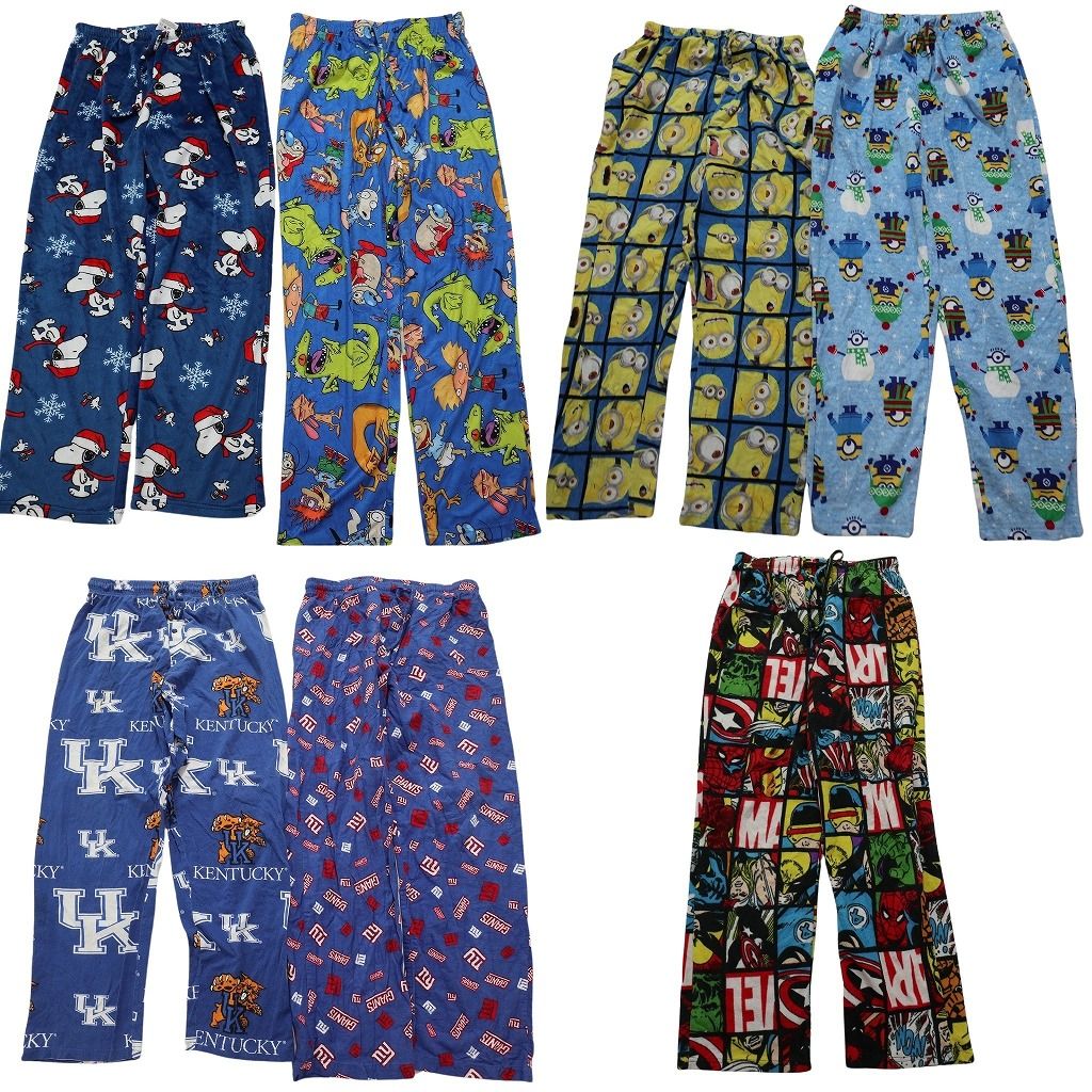 古着卸 まとめ売り パジャマパンツ 7枚セット (メンズ Ｍ ) マーベル ミニオンスヌーピー プロチーム ケンタッキー 中古 古着 MX8617